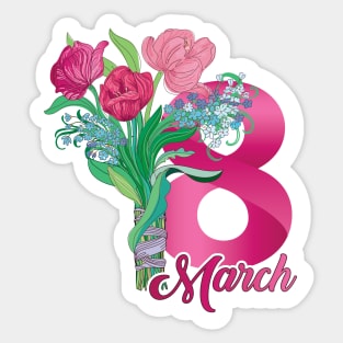 International women's day, 8th March Sticker